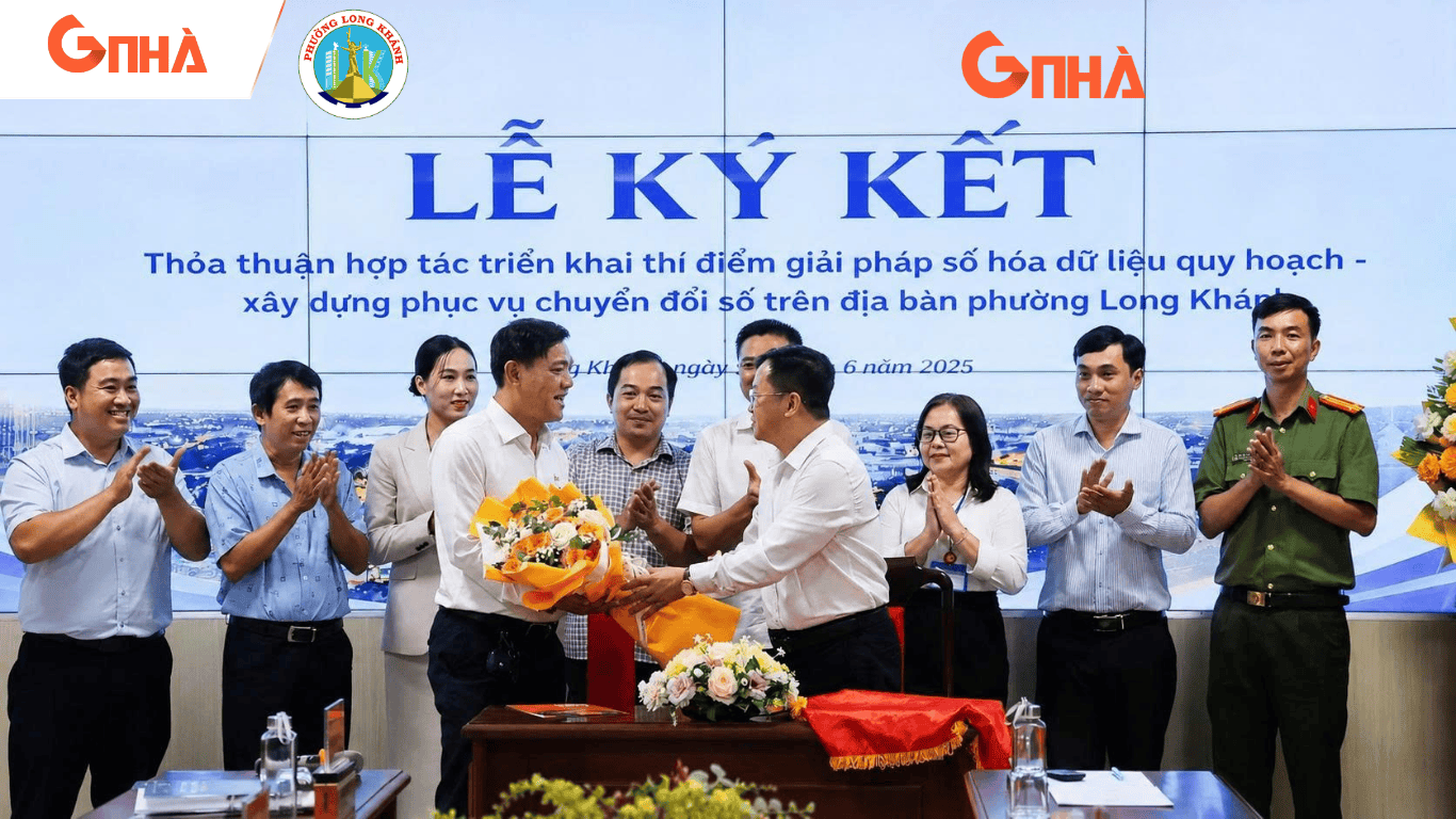 Lễ ký kết triển khai thí điểm số hoá dữ liệu quy hoạch giữa UBND P.Long Khánh và Công ty GNha